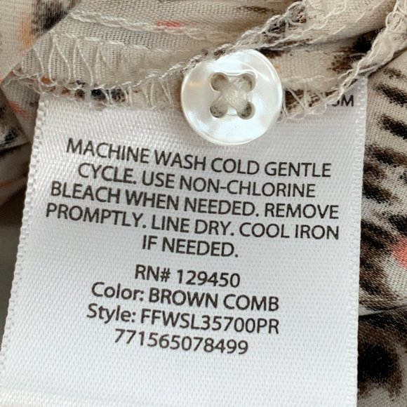 White‎ Stag Button Down Chiffon Blouse Collared XL (16-18) Long Sleeve Polyester - Picture 9 of 13